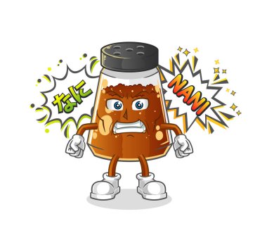 pepper powder anime angry vector. cartoon character