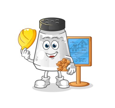 salt shaker Architect illustration. character vector