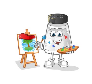 salt shaker artist mascot. cartoon vector