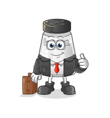 salt shaker office worker mascot. cartoon vector