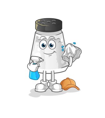 salt shaker cleaner vector. cartoon character