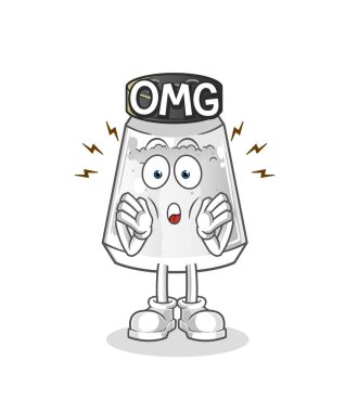salt shaker Oh my God vector. cartoon character