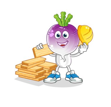 turnip head cartoon builder vector. cartoon character