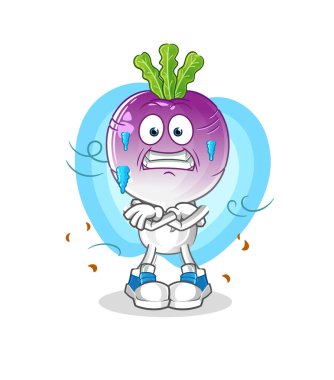 turnip head cartoon cold illustration. character vector