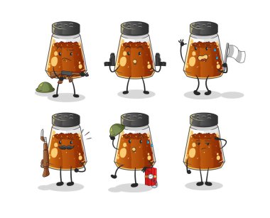 pepper powder troops character. cartoon mascot vector
