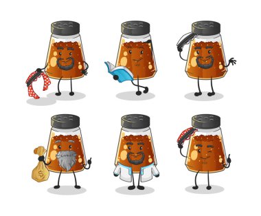 pepper powder arab character. cartoon mascot vector