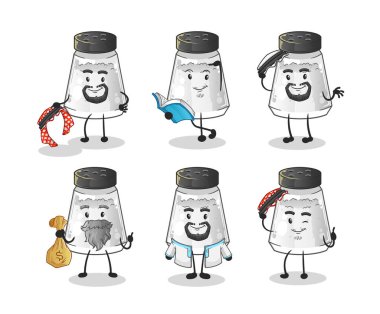 salt shaker arab character. cartoon mascot vector