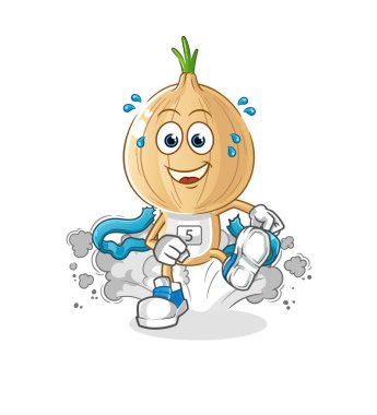 garlic head cartoon runner character. cartoon mascot vector