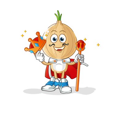 garlic head cartoon king vector. cartoon character