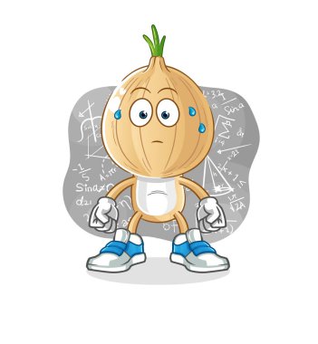 garlic head cartoon thinking hard vector. cartoon character