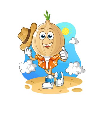 garlic head cartoon go on vacation. cartoon mascot vector