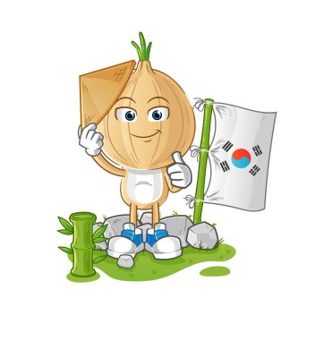 garlic head cartoon korean character. cartoon mascot vector
