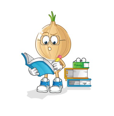 garlic head cartoon studying mascot. cartoon vector
