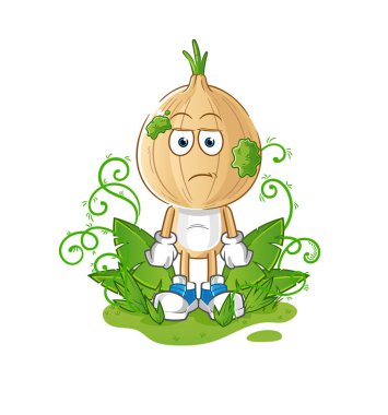 garlic head cartoon waiting too long mascot. cartoon vector