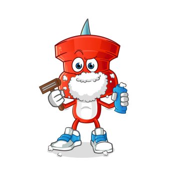 push pin head cartoon shave facial hair vector. cartoon character