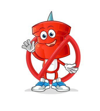 push pin head cartoon ban. cartoon vector mascot