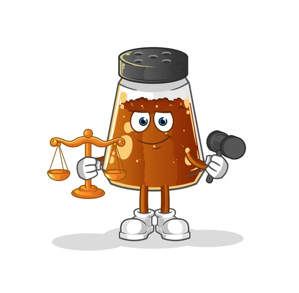 Pepper Powder Lawyer Cartoon Cartoon Mascot Vector — Stock Vector