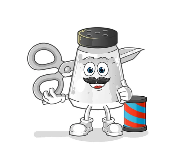 Salt Shaker Barber Cartoon Cartoon Mascot Vector — Stock Vector