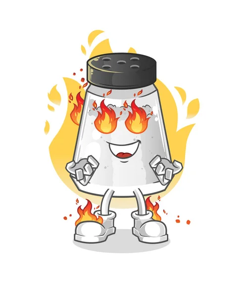 Salt Shaker Fire Mascot Cartoon Vector — Stock Vector