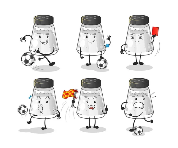 salt shaker football group character. cartoon mascot vector