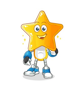 star head cartoon robot character. cartoon mascot vector