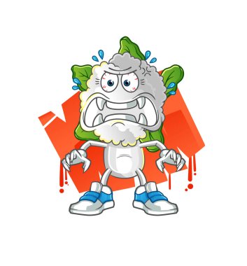 cauliflower head cartoon monster vector. cartoon character