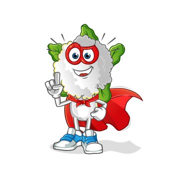 cauliflower head cartoon heroes vector. cartoon character