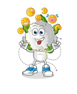 cauliflower head cartoon laugh and mock character. cartoon vector