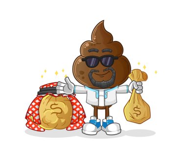 human shit head cartoon rich arabian mascot. cartoon vector