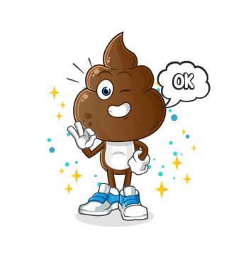 human shit head cartoon agree mascot. cartoon vector