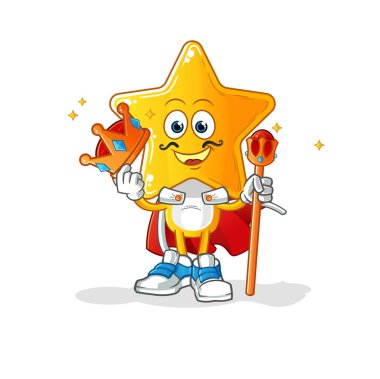 star head cartoon king vector. cartoon character