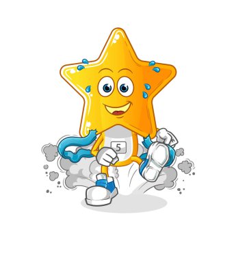 star head cartoon runner character. cartoon mascot vector