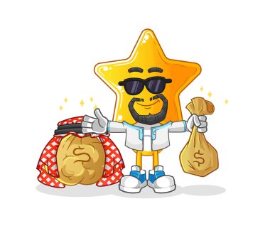 star head cartoon rich arabian mascot. cartoon vector