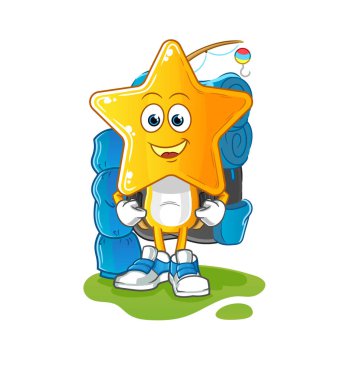 star head cartoon go camping mascot. cartoon vector