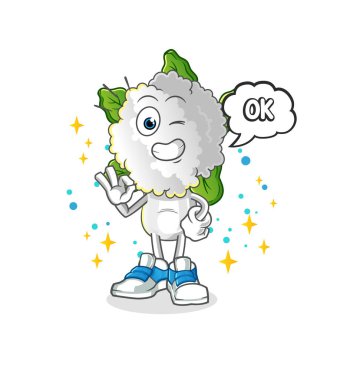cauliflower head cartoon agree mascot. cartoon vector