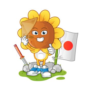 sunflower head cartoon japanese vector. cartoon character