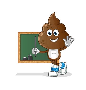 human shit head cartoon teacher vector. cartoon character