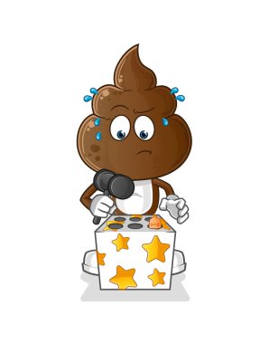 human shit head cartoon play whack a mole mascot. cartoon vector