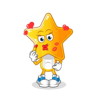 star head cartoon make up mascot. cartoon vector