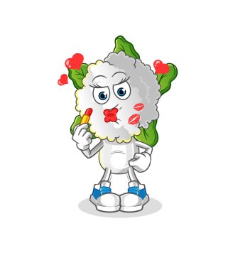 cauliflower head cartoon make up mascot. cartoon vector