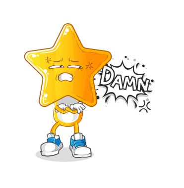 star head cartoon very pissed off illustration. character vector