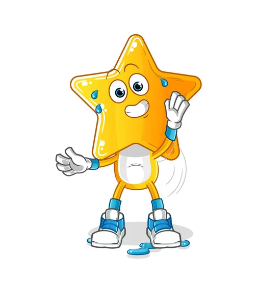 Star Head Cartoon Stretching Character Cartoon Mascot Vector — Stock Vector
