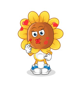 sunflower head cartoon make up mascot. cartoon vector