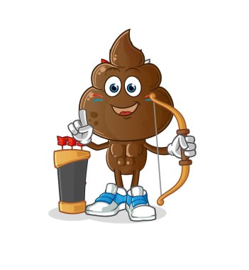 human shit head cartoon native american tribe. cartoon vector