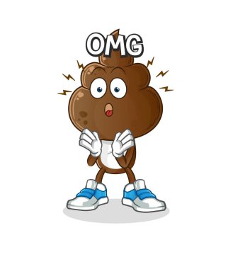 human shit head cartoon Oh my God vector. cartoon character