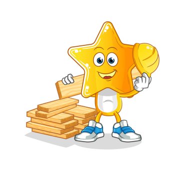 star head cartoon builder vector. cartoon character