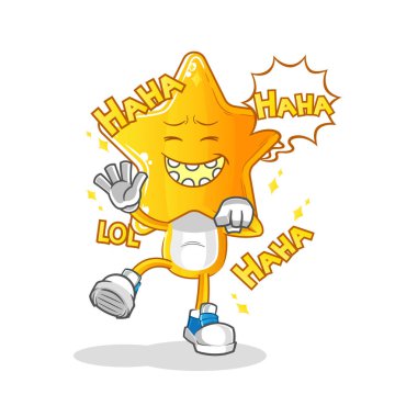 star head cartoon Laugh Out Loud character. cartoon vector