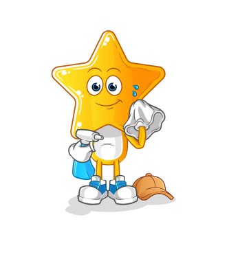 star head cartoon cleaner vector. cartoon character