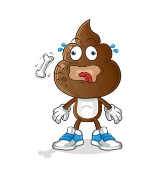 human shit head cartoon burp mascot. cartoon vector