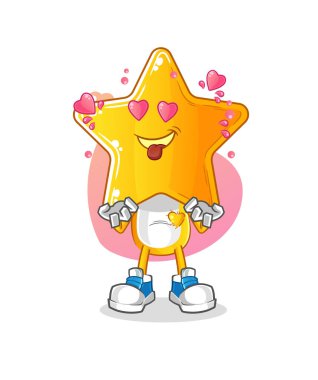 star head cartoon fallin love vector. cartoon character